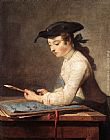 Jean Baptiste Simeon Chardin Canvas Paintings - Draughtsman
